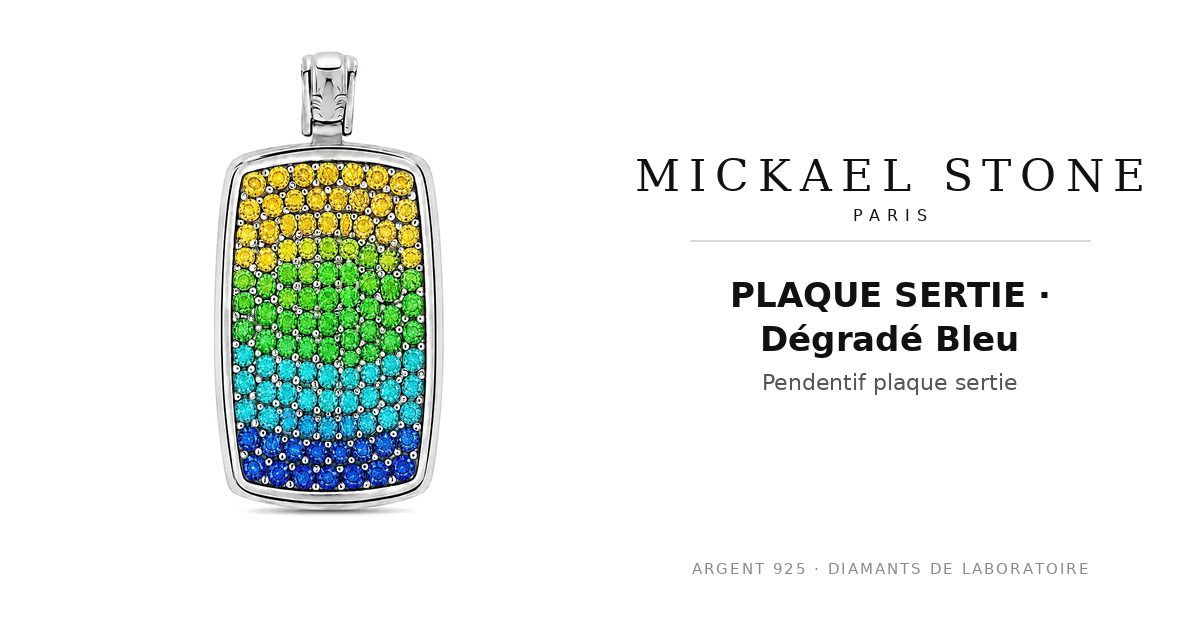 PLAQUE SERTIE · Dégradé Bleu